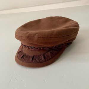 Caramel Brown Wool Fisherman’s Cap, Papillon, Unisex, Medium, New w/out tags